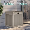 image:imageYITAHOME 100 Gallon Large Outdoor Deck Box Waterproof Resin Storage Box Lockable Indoor Outdoor Storage Container for Patio Furniture Cushions Pool Accessories Garden Tools WhiteBrown