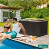 image:imageYITAHOME 100 Gallon Large Outdoor Deck Box Waterproof Resin Storage Box Lockable Indoor Outdoor Storage Container for Patio Furniture Cushions Pool Accessories Garden Tools WhiteBrown
