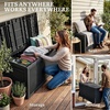 image:imageYITAHOME 100 Gallon Large Outdoor Deck Box Waterproof Resin Storage Box Lockable Indoor Outdoor Storage Container for Patio Furniture Cushions Pool Accessories Garden Tools WhiteBlack