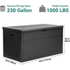 image:imageYITAHOME 100 Gallon Large Outdoor Deck Box Waterproof Resin Storage Box Lockable Indoor Outdoor Storage Container for Patio Furniture Cushions Pool Accessories Garden Tools WhiteBlack Rattan