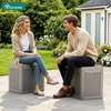 image:imageYITAHOME 100 Gallon Large Outdoor Deck Box Waterproof Resin Storage Box Lockable Indoor Outdoor Storage Container for Patio Furniture Cushions Pool Accessories Garden Tools WhiteBrown