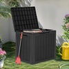 image:imageYITAHOME 100 Gallon Large Outdoor Deck Box Waterproof Resin Storage Box Lockable Indoor Outdoor Storage Container for Patio Furniture Cushions Pool Accessories Garden Tools WhiteBlack Rattan