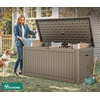 image:imageYITAHOME 100 Gallon Large Outdoor Deck Box Waterproof Resin Storage Box Lockable Indoor Outdoor Storage Container for Patio Furniture Cushions Pool Accessories Garden Tools WhiteLight Brown