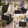 image:imageYITAHOME 100 Gallon Large Outdoor Deck Box Waterproof Resin Storage Box Lockable Indoor Outdoor Storage Container for Patio Furniture Cushions Pool Accessories Garden Tools WhiteDark Black