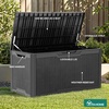 image:imageYITAHOME 100 Gallon Large Outdoor Deck Box Waterproof Resin Storage Box Lockable Indoor Outdoor Storage Container for Patio Furniture Cushions Pool Accessories Garden Tools WhiteBlack
