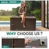 image:imageYITAHOME 100 Gallon Large Outdoor Deck Box Waterproof Resin Storage Box Lockable Indoor Outdoor Storage Container for Patio Furniture Cushions Pool Accessories Garden Tools WhiteDark Brown Rattan