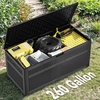 image:imageYITAHOME 100 Gallon Large Outdoor Deck Box Waterproof Resin Storage Box Lockable Indoor Outdoor Storage Container for Patio Furniture Cushions Pool Accessories Garden Tools WhiteBlack Rattan