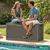 image:imageYITAHOME 100 Gallon Large Outdoor Deck Box Waterproof Resin Storage Box Lockable Indoor Outdoor Storage Container for Patio Furniture Cushions Pool Accessories Garden Tools WhiteTaupe Rattan