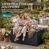 image:imageYITAHOME 100 Gallon Large Outdoor Deck Box Waterproof Resin Storage Box Lockable Indoor Outdoor Storage Container for Patio Furniture Cushions Pool Accessories Garden Tools WhiteBlackSliver