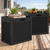 image:imageYITAHOME 100 Gallon Large Outdoor Deck Box Waterproof Resin Storage Box Lockable Indoor Outdoor Storage Container for Patio Furniture Cushions Pool Accessories Garden Tools WhiteBlack