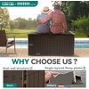 image:imageYITAHOME 100 Gallon Large Outdoor Deck Box Waterproof Resin Storage Box Lockable Indoor Outdoor Storage Container for Patio Furniture Cushions Pool Accessories Garden Tools WhiteBrown
