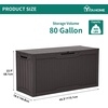 image:imageYITAHOME 100 Gallon Large Outdoor Deck Box Waterproof Resin Storage Box Lockable Indoor Outdoor Storage Container for Patio Furniture Cushions Pool Accessories Garden Tools WhiteDark Brown Rattan