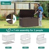 image:imageYITAHOME 100 Gallon Large Outdoor Deck Box Waterproof Resin Storage Box Lockable Indoor Outdoor Storage Container for Patio Furniture Cushions Pool Accessories Garden Tools WhiteBrown