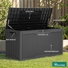 image:imageYITAHOME 100 Gallon Large Outdoor Deck Box Waterproof Resin Storage Box Lockable Indoor Outdoor Storage Container for Patio Furniture Cushions Pool Accessories Garden Tools WhiteDark Gray Rattan