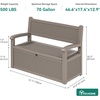 image:imageYITAHOME 100 Gallon Large Outdoor Deck Box Waterproof Resin Storage Box Lockable Indoor Outdoor Storage Container for Patio Furniture Cushions Pool Accessories Garden Tools WhiteBrown