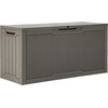 image:imageYITAHOME 100 Gallon Large Outdoor Deck Box Waterproof Resin Storage Box Lockable Indoor Outdoor Storage Container for Patio Furniture Cushions Pool Accessories Garden Tools WhiteTaupe Rattan