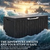 image:imageYITAHOME 100 Gallon Large Outdoor Deck Box Waterproof Resin Storage Box Lockable Indoor Outdoor Storage Container for Patio Furniture Cushions Pool Accessories Garden Tools WhiteBlackSliver