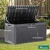 image:imageYITAHOME 100 Gallon Large Outdoor Deck Box Waterproof Resin Storage Box Lockable Indoor Outdoor Storage Container for Patio Furniture Cushions Pool Accessories Garden Tools WhiteDark Gray