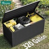 image:imageYITAHOME 100 Gallon Large Outdoor Deck Box Waterproof Resin Storage Box Lockable Indoor Outdoor Storage Container for Patio Furniture Cushions Pool Accessories Garden Tools WhiteBlack