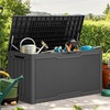 image:imageYITAHOME 100 Gallon Large Outdoor Deck Box Waterproof Resin Storage Box Lockable Indoor Outdoor Storage Container for Patio Furniture Cushions Pool Accessories Garden Tools WhiteDark Gray Rattan