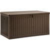 image:imageYITAHOME 100 Gallon Large Outdoor Deck Box Waterproof Resin Storage Box Lockable Indoor Outdoor Storage Container for Patio Furniture Cushions Pool Accessories Garden Tools WhiteDark Brown
