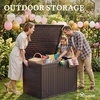 image:imageYITAHOME 100 Gallon Large Outdoor Deck Box Waterproof Resin Storage Box Lockable Indoor Outdoor Storage Container for Patio Furniture Cushions Pool Accessories Garden Tools WhiteBrown