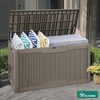 image:imageYITAHOME 100 Gallon Large Outdoor Deck Box Waterproof Resin Storage Box Lockable Indoor Outdoor Storage Container for Patio Furniture Cushions Pool Accessories Garden Tools WhiteTaupe