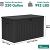 image:imageYITAHOME 100 Gallon Large Outdoor Deck Box Waterproof Resin Storage Box Lockable Indoor Outdoor Storage Container for Patio Furniture Cushions Pool Accessories Garden Tools WhiteGrayishblack