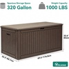 image:imageYITAHOME 100 Gallon Large Outdoor Deck Box Waterproof Resin Storage Box Lockable Indoor Outdoor Storage Container for Patio Furniture Cushions Pool Accessories Garden Tools WhiteDark Brown