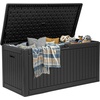 image:imageYITAHOME 100 Gallon Large Outdoor Deck Box Waterproof Resin Storage Box Lockable Indoor Outdoor Storage Container for Patio Furniture Cushions Pool Accessories Garden Tools WhiteBlack