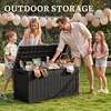 image:imageYITAHOME 100 Gallon Large Outdoor Deck Box Waterproof Resin Storage Box Lockable Indoor Outdoor Storage Container for Patio Furniture Cushions Pool Accessories Garden Tools WhiteBlack Rattan