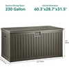 image:imageYITAHOME 100 Gallon Large Outdoor Deck Box Waterproof Resin Storage Box Lockable Indoor Outdoor Storage Container for Patio Furniture Cushions Pool Accessories Garden Tools WhiteLight Brown