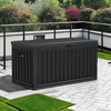 image:imageYITAHOME 100 Gallon Large Outdoor Deck Box Waterproof Resin Storage Box Lockable Indoor Outdoor Storage Container for Patio Furniture Cushions Pool Accessories Garden Tools WhiteBlack