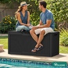 image:imageYITAHOME 100 Gallon Large Outdoor Deck Box Waterproof Resin Storage Box Lockable Indoor Outdoor Storage Container for Patio Furniture Cushions Pool Accessories Garden Tools WhiteBlack Rattan