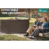 image:imageYITAHOME 100 Gallon Large Outdoor Deck Box Waterproof Resin Storage Box Lockable Indoor Outdoor Storage Container for Patio Furniture Cushions Pool Accessories Garden Tools WhiteDark Brown