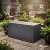 image:imageYITAHOME 100 Gallon Large Outdoor Deck Box Waterproof Resin Storage Box Lockable Indoor Outdoor Storage Container for Patio Furniture Cushions Pool Accessories Garden Tools WhiteDark Gray