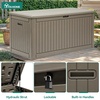 image:imageYITAHOME 100 Gallon Large Outdoor Deck Box Waterproof Resin Storage Box Lockable Indoor Outdoor Storage Container for Patio Furniture Cushions Pool Accessories Garden Tools WhiteLight Brown