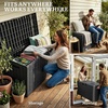 image:imageYITAHOME 100 Gallon Large Outdoor Deck Box Waterproof Resin Storage Box Lockable Indoor Outdoor Storage Container for Patio Furniture Cushions Pool Accessories Garden Tools WhiteBlack Rattan