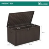 image:imageYITAHOME 100 Gallon Large Outdoor Deck Box Waterproof Resin Storage Box Lockable Indoor Outdoor Storage Container for Patio Furniture Cushions Pool Accessories Garden Tools WhiteDark Brown
