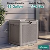 image:imageYITAHOME 100 Gallon Large Outdoor Deck Box Waterproof Resin Storage Box Lockable Indoor Outdoor Storage Container for Patio Furniture Cushions Pool Accessories Garden Tools WhiteBrown