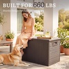 image:imageYITAHOME 100 Gallon Large Outdoor Deck Box Waterproof Resin Storage Box Lockable Indoor Outdoor Storage Container for Patio Furniture Cushions Pool Accessories Garden Tools WhiteBrown