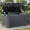 image:imageYITAHOME 100 Gallon Large Outdoor Deck Box Waterproof Resin Storage Box Lockable Indoor Outdoor Storage Container for Patio Furniture Cushions Pool Accessories Garden Tools WhiteDark Gray