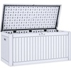 image:imageYITAHOME 100 Gallon Large Outdoor Deck Box Waterproof Resin Storage Box Lockable Indoor Outdoor Storage Container for Patio Furniture Cushions Pool Accessories Garden Tools WhiteWhite