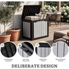 image:imageYITAHOME 100 Gallon Large Outdoor Deck Box Waterproof Resin Storage Box Lockable Indoor Outdoor Storage Container for Patio Furniture Cushions Pool Accessories Garden Tools WhiteBlack  WoodGrain Gray
