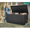 image:imageYITAHOME 100 Gallon Large Outdoor Deck Box Waterproof Resin Storage Box Lockable Indoor Outdoor Storage Container for Patio Furniture Cushions Pool Accessories Garden Tools WhiteBlack