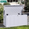 image:imageYITAHOME 100 Gallon Large Outdoor Deck Box Waterproof Resin Storage Box Lockable Indoor Outdoor Storage Container for Patio Furniture Cushions Pool Accessories Garden Tools WhiteWhite