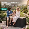 image:imageYITAHOME 100 Gallon Large Outdoor Deck Box Waterproof Resin Storage Box Lockable Indoor Outdoor Storage Container for Patio Furniture Cushions Pool Accessories Garden Tools WhiteDark Black
