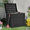 image:imageYITAHOME 100 Gallon Large Outdoor Deck Box Waterproof Resin Storage Box Lockable Indoor Outdoor Storage Container for Patio Furniture Cushions Pool Accessories Garden Tools WhiteBlack