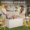 image:imageYITAHOME 100 Gallon Large Outdoor Deck Box Waterproof Resin Storage Box Lockable Indoor Outdoor Storage Container for Patio Furniture Cushions Pool Accessories Garden Tools WhiteWhite