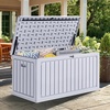 image:imageYITAHOME 100 Gallon Large Outdoor Deck Box Waterproof Resin Storage Box Lockable Indoor Outdoor Storage Container for Patio Furniture Cushions Pool Accessories Garden Tools WhiteWhite